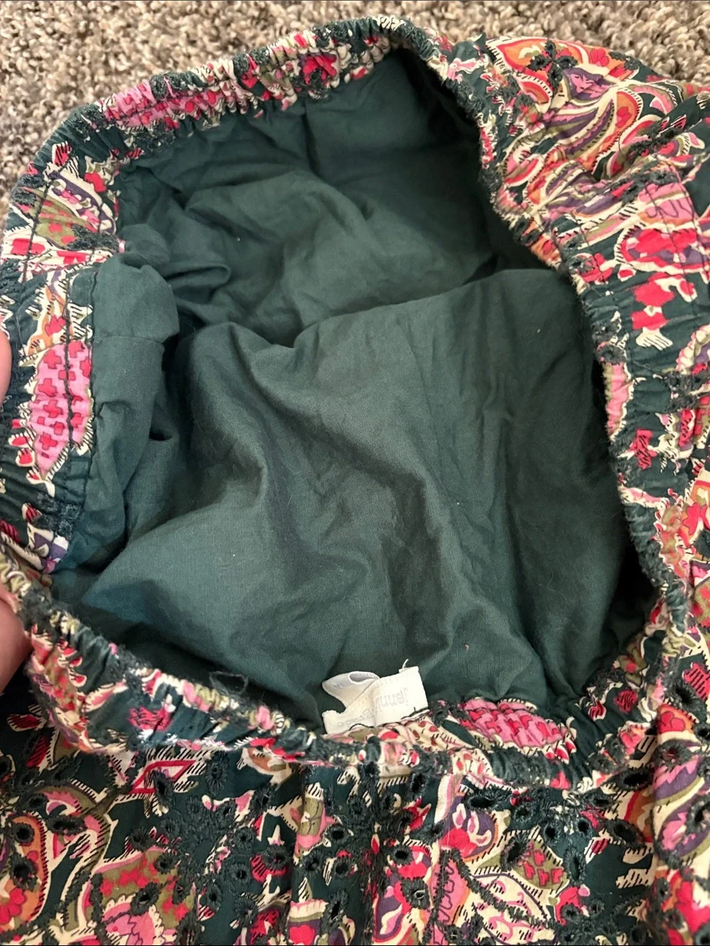 Floral Tiered Mini Skirt in Green and Pink - Picture 4 of 7